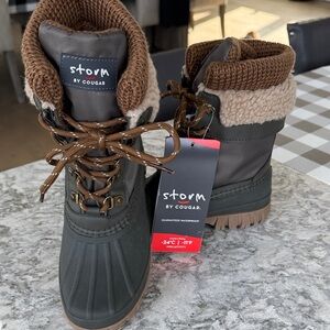 Cougar Storm Waterproof Boots with Brown Laces